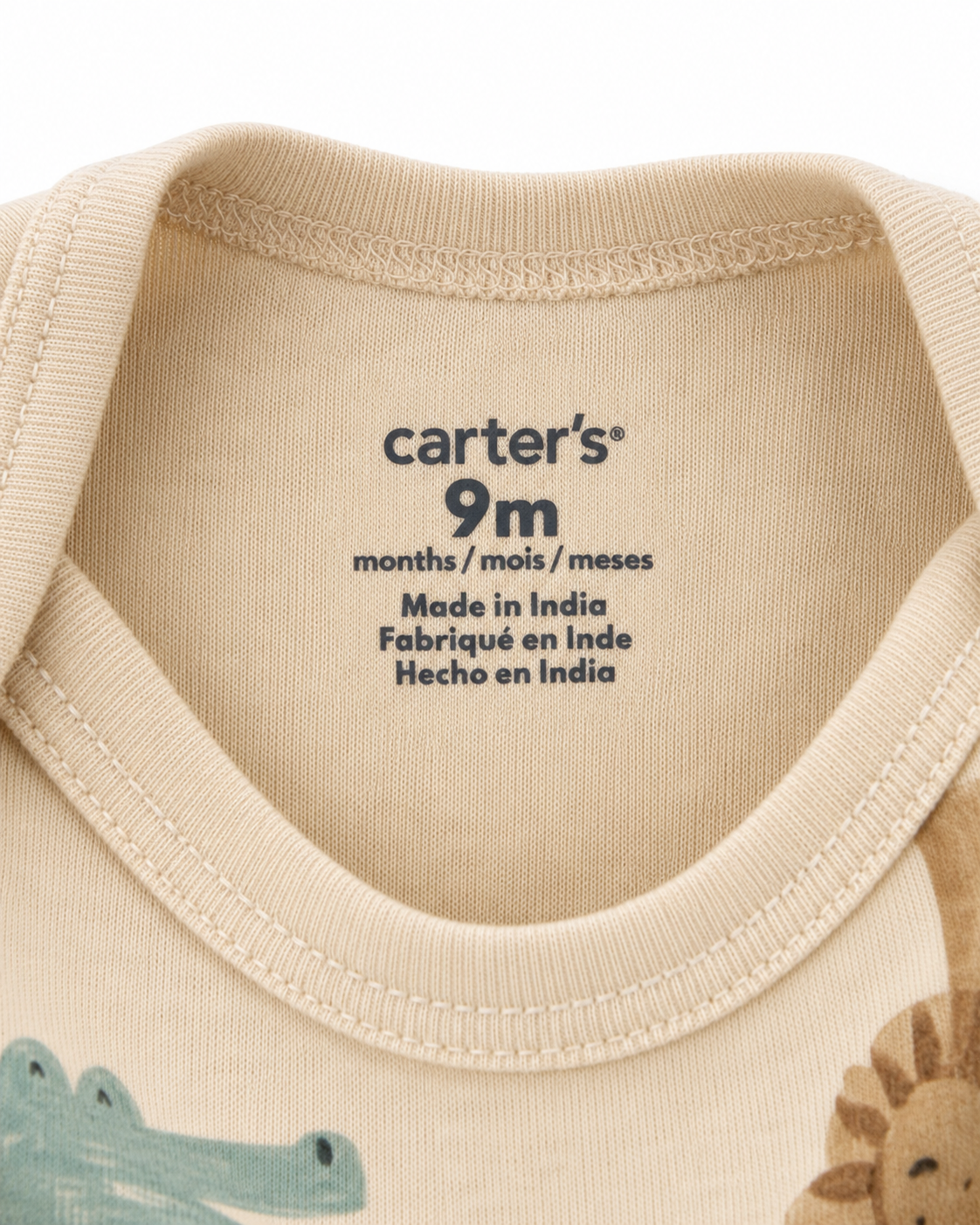 Carter’s Safari Animal Romper – Size 9 Months