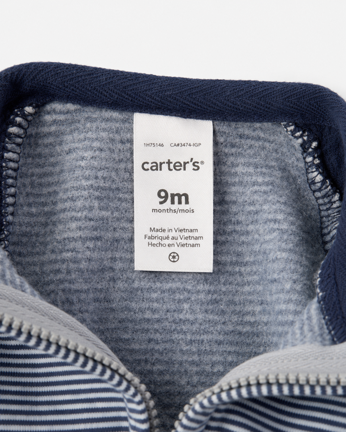 Carter’s Dinosaur Zip-Up Hoodie – Size 9 Months