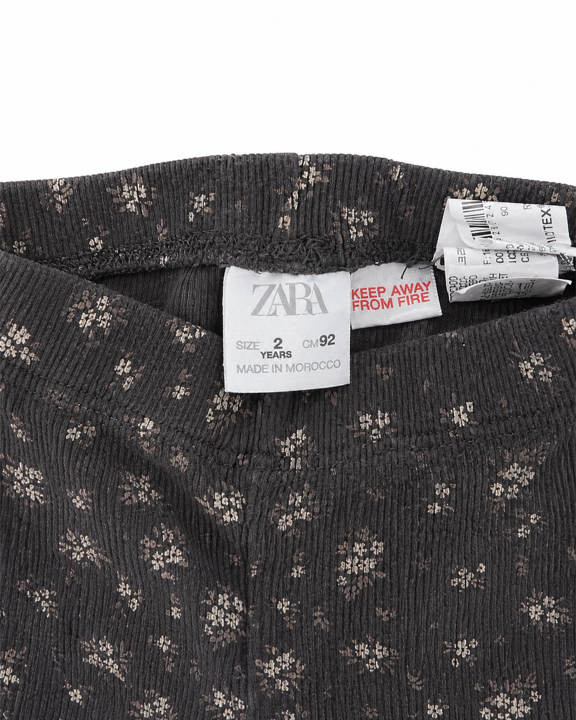 Zara Floral Ribbed Leggings – Size 2 Years