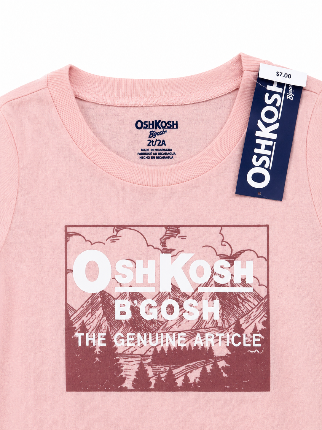 OshKosh B'gosh Long Sleeve Graphic Tee – Light Pink – 2T