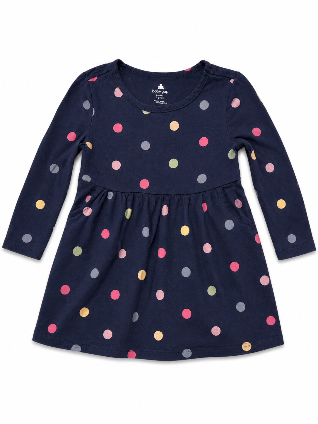 Baby Gap Toddler Size 12-18 blue Polka Dot Dress