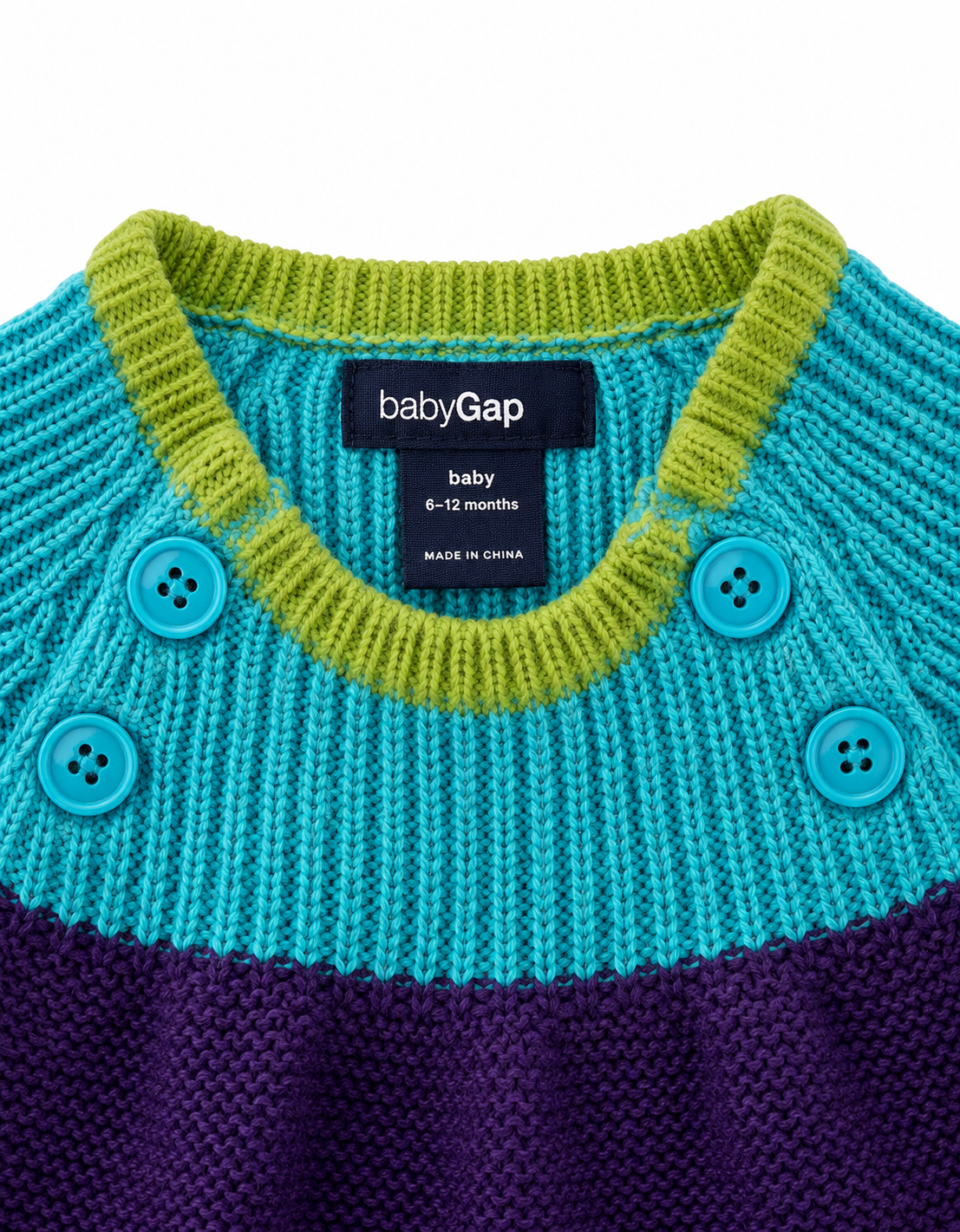 Baby Gap Rainbow Knit Sweater Dress – Multicolor Striped Size 6–12 Month