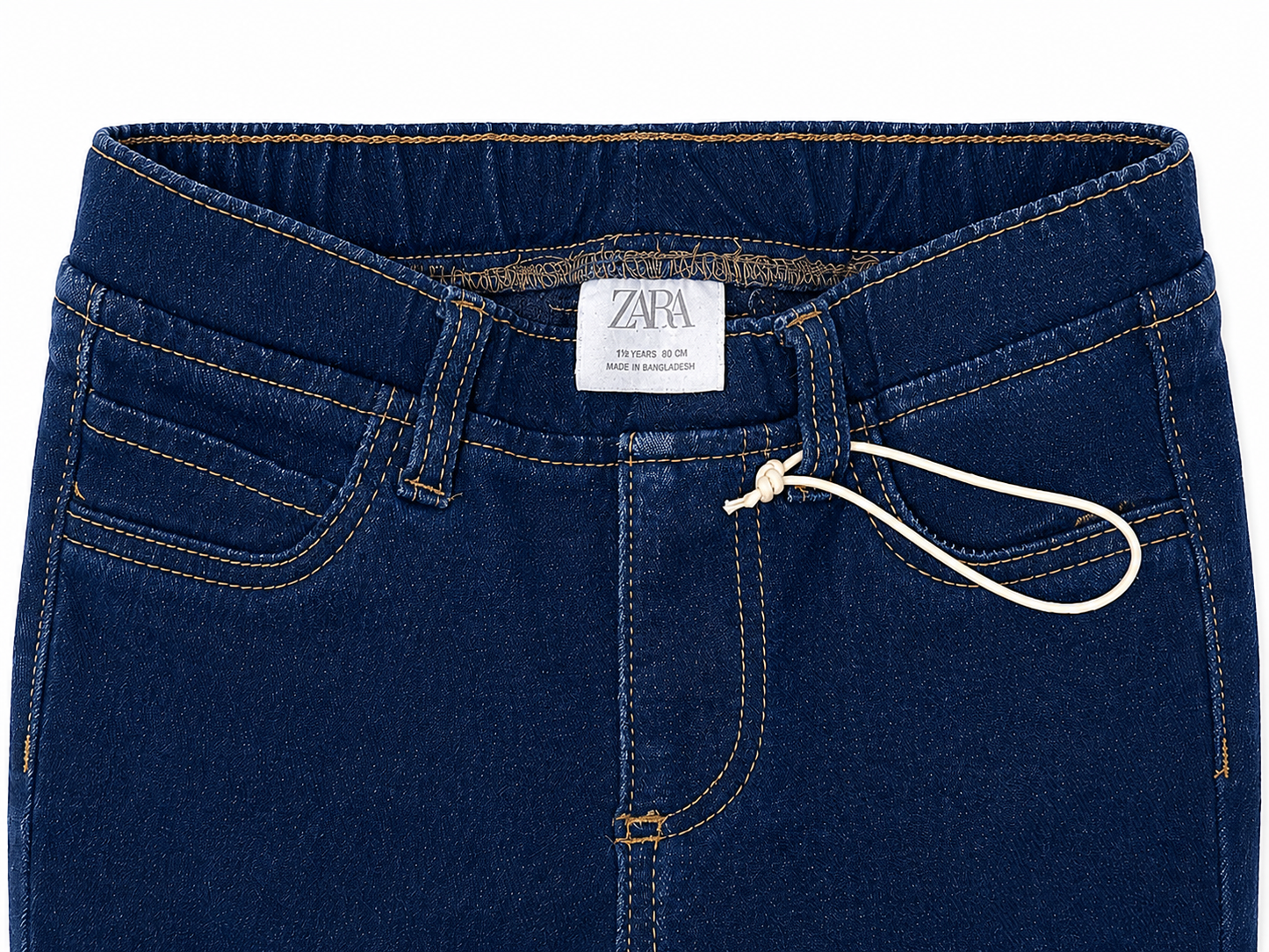Zara Size 1 Dark-Wash Pull-On Jeans New