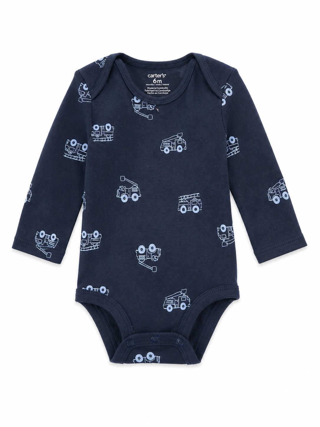 Carter’s Navy Fire Truck Bodysuit – Size 6 Months