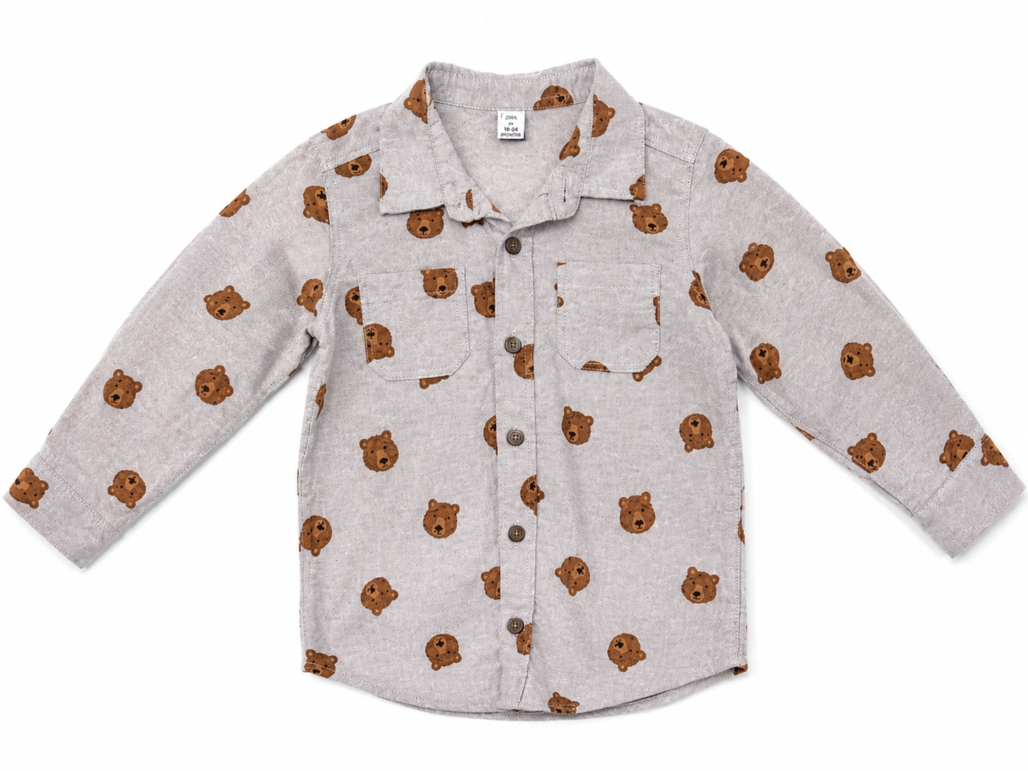 Old Navy Bear-Print Button-Down Shirt – Size 4T