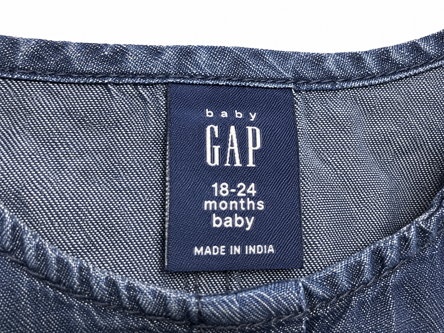 Baby GAP Denim Bow Dress – 18–24 Months