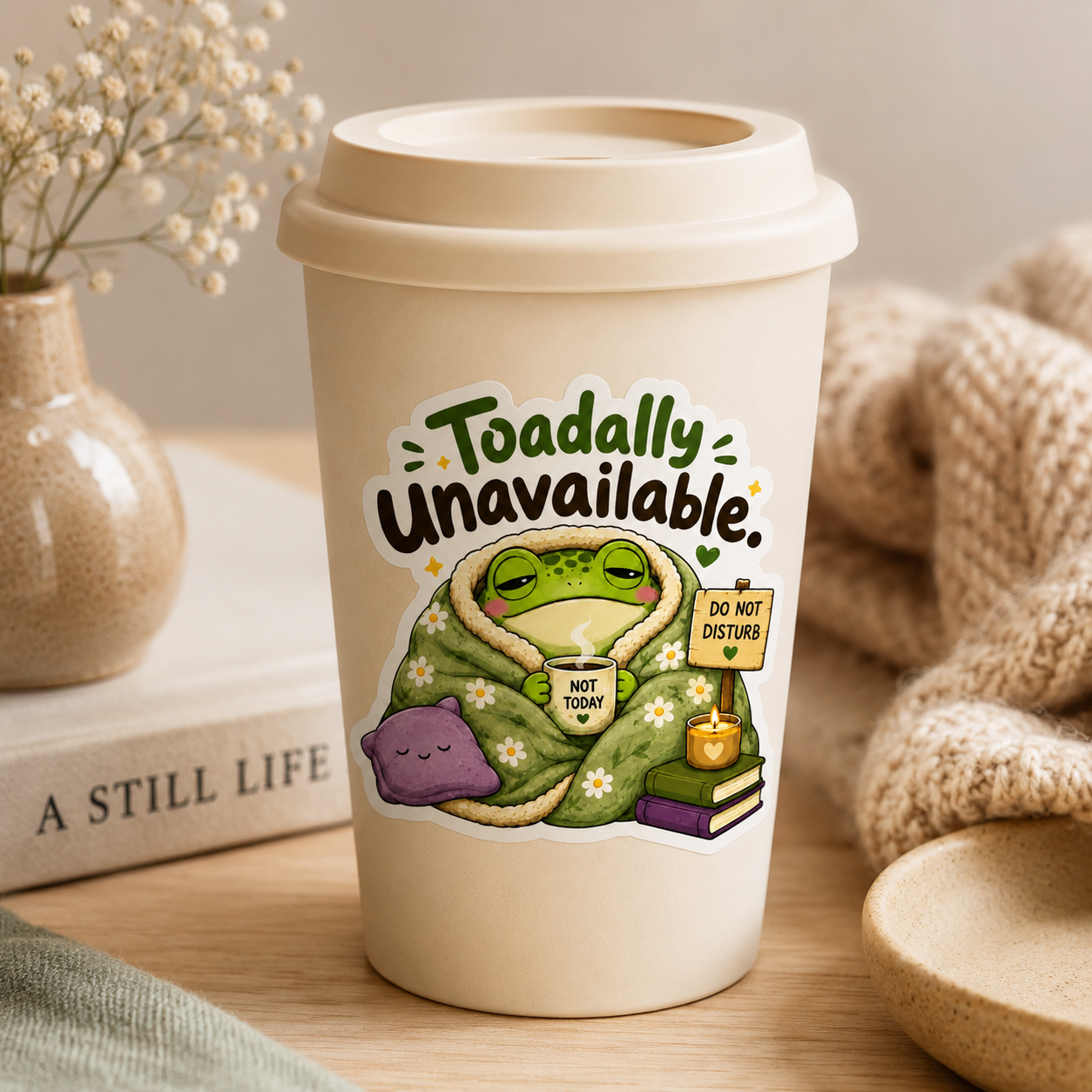Toadally Unavailable Frog Sticker – 10cm