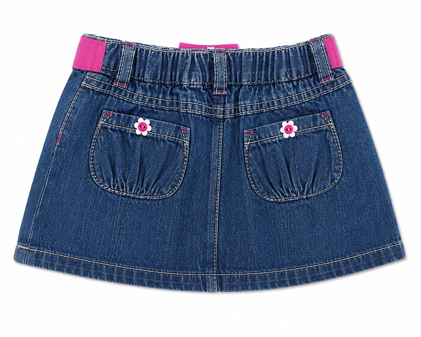 Gymboree Girls’ Denim Skirt with Pink Bow Belt 12-18 Months New