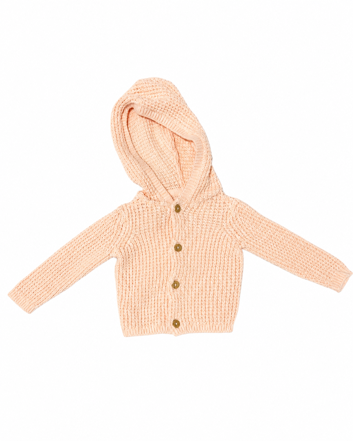 Carter's Baby Girls Knit Hooded Apricot Cardigan Newborn 0-3 months