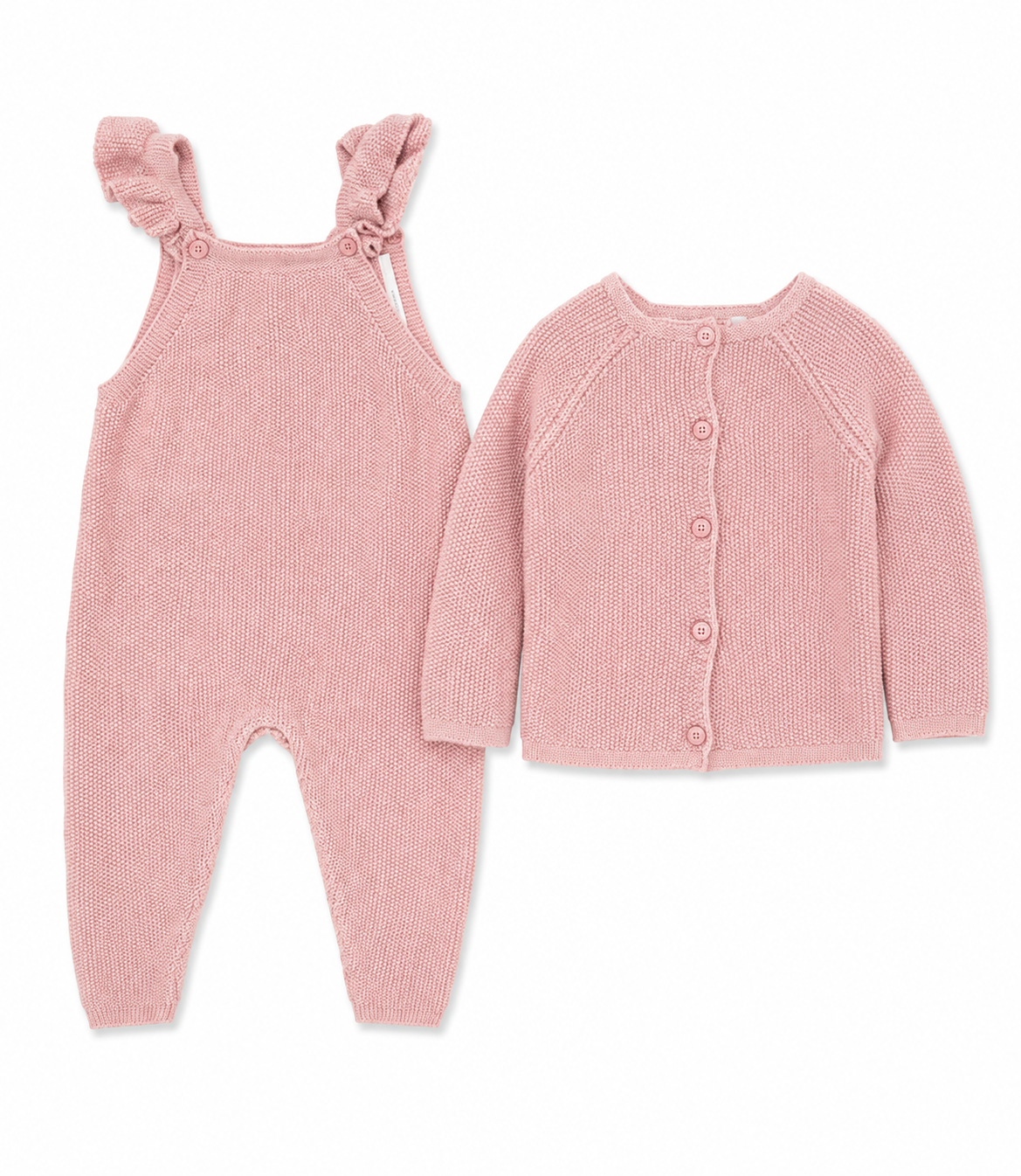 Zara Baby Girls’ Blush Pink Knit Romper & Cardigan Set 12-18 months