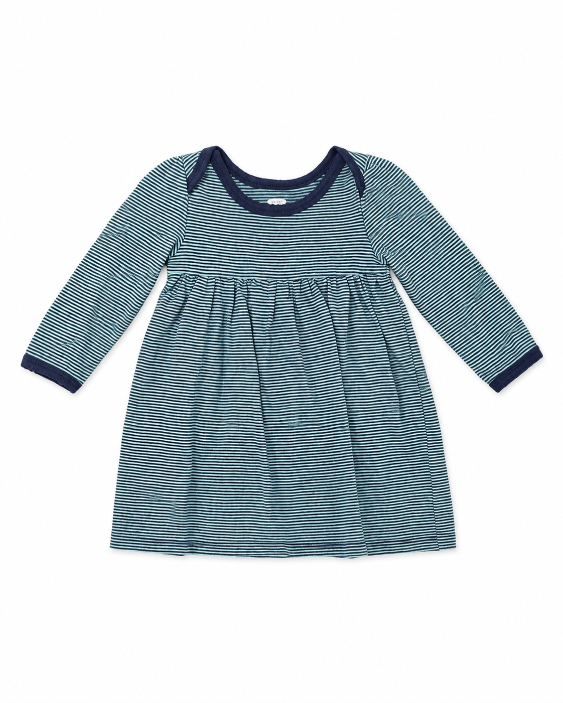 Old Navy Baby Girls’ Striped Long-Sleeve Dress – 6–12 Months