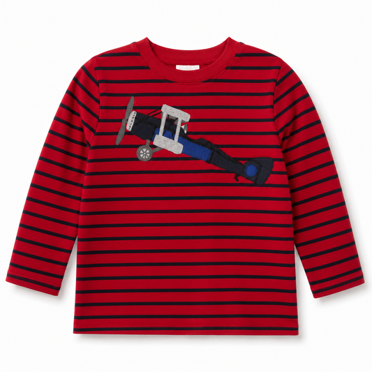Hanna Andersson Striped Airplane Long Sleeve Shirt – Size 3 Boys