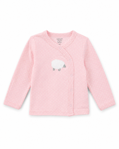 Carter’s Pink Polka Dot Sheep Cardigan – Size 6 Months