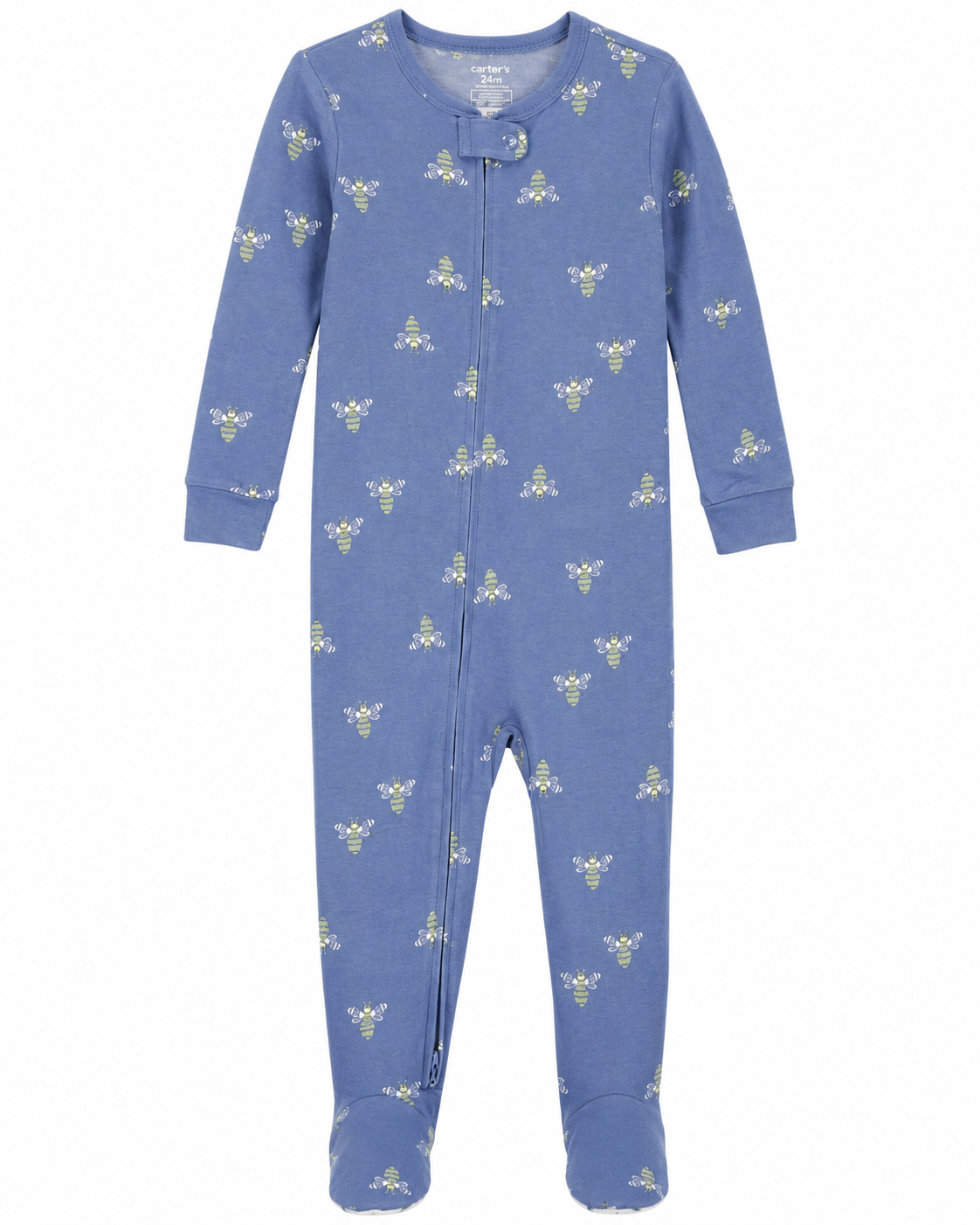 Carter’s Blue Bee Print Footed Sleeper – Size 24 Months NWT