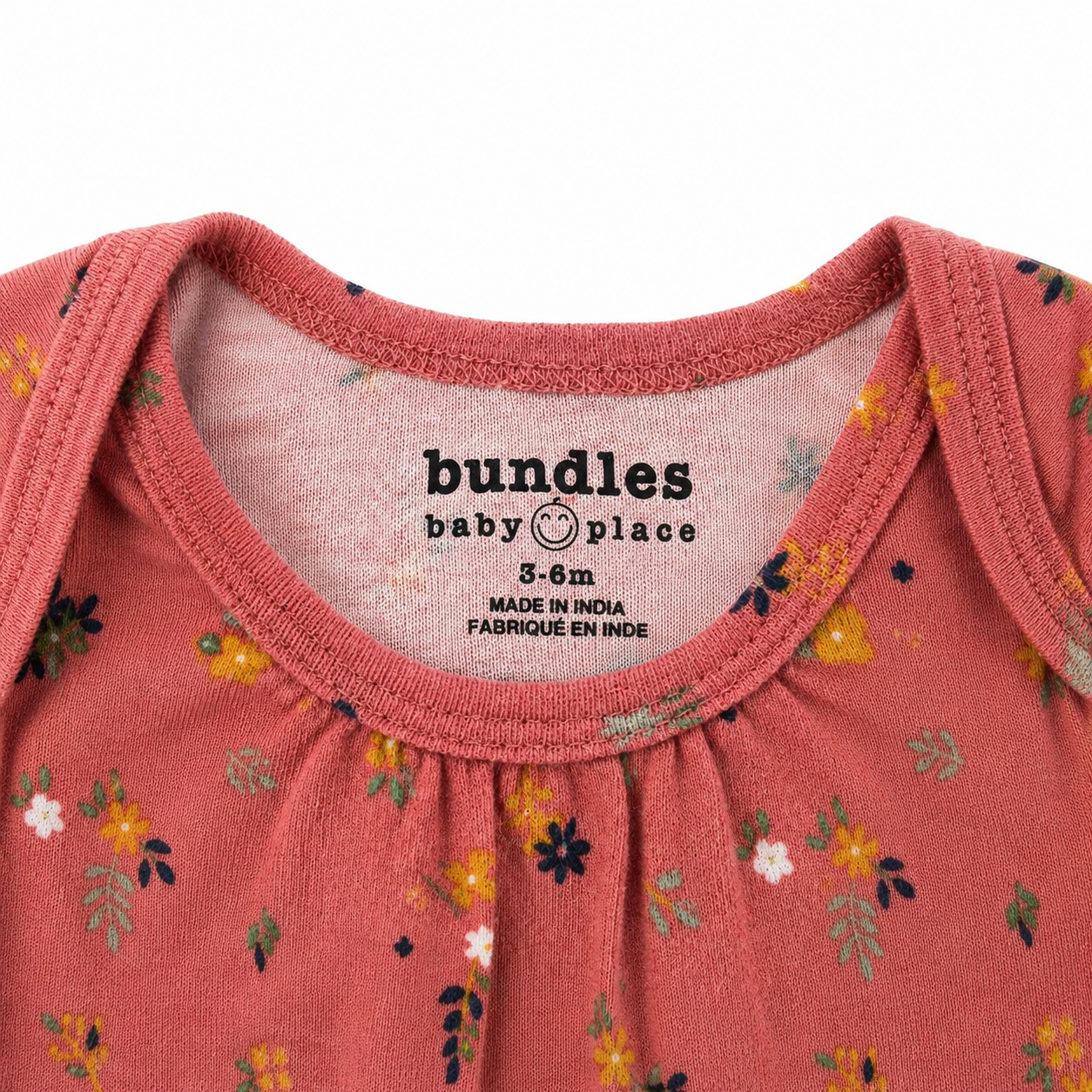 Bundles Baby Place Coral Floral Bodysuit – Size 3–6 Months