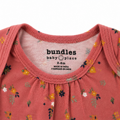 Bundles Baby Place Coral Floral Bodysuit – Size 3–6 Months