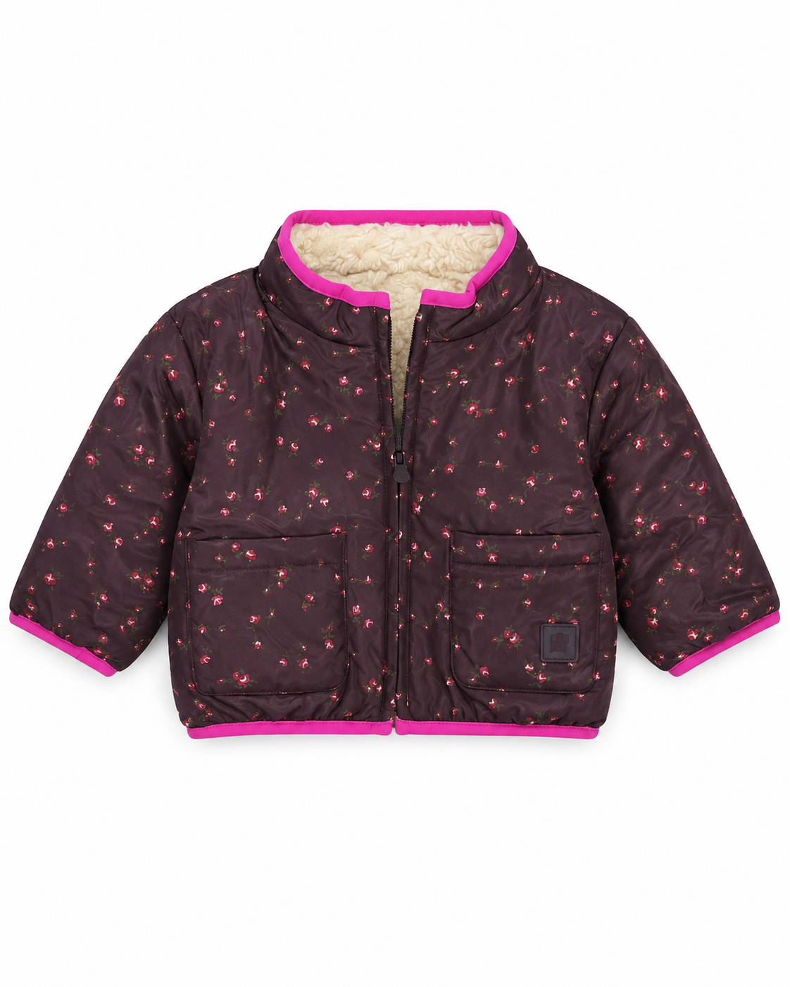 Baby Gap Reversible Floral Sherpa Jacket – Size 12–18 Months