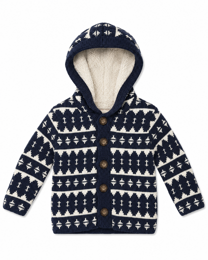 Hanna Andersson Navy Nordic Hooded Cardigan – Size 80 (18-24 months)