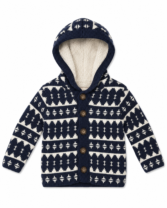 Hanna Andersson Navy Nordic Hooded Cardigan – Size 80 (18-24 months)
