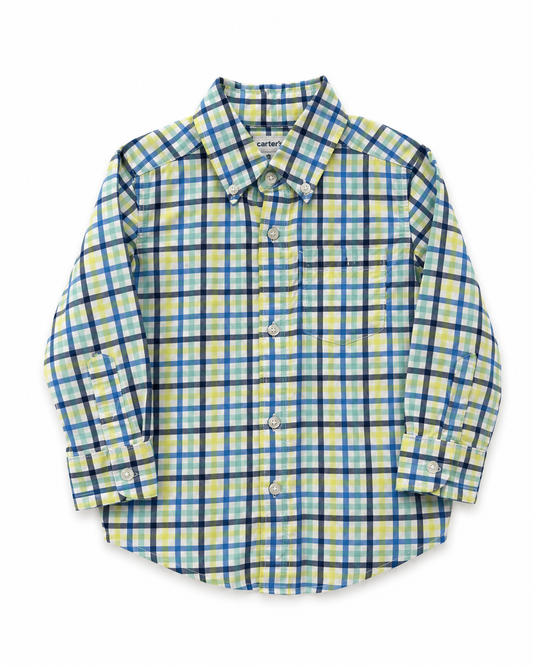 Carter's Plaid Button-up Shirt- Size 2T Boys