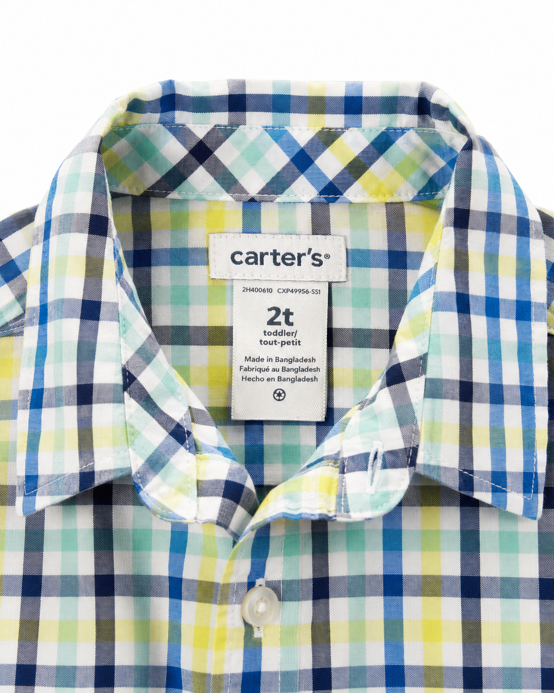 Carter's Plaid Button-up Shirt- Size 2T Boys