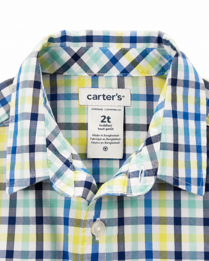 Carter's Plaid Button-up Shirt- Size 2T Boys