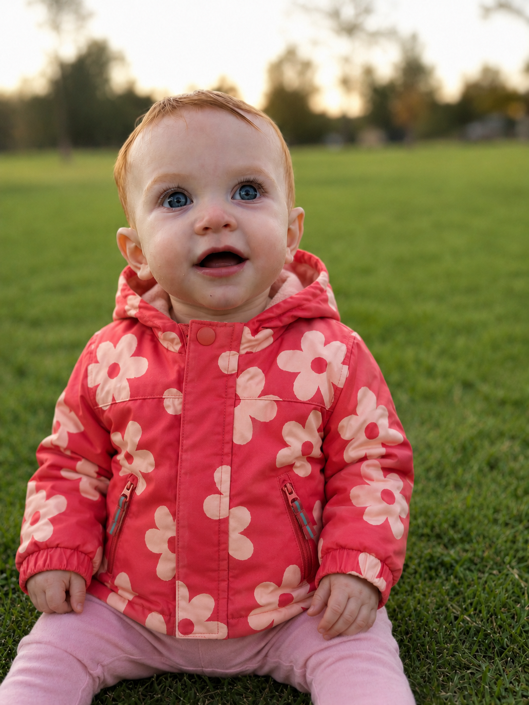 Cat & Jack Floral Hooded Jacket – Size 12 Months