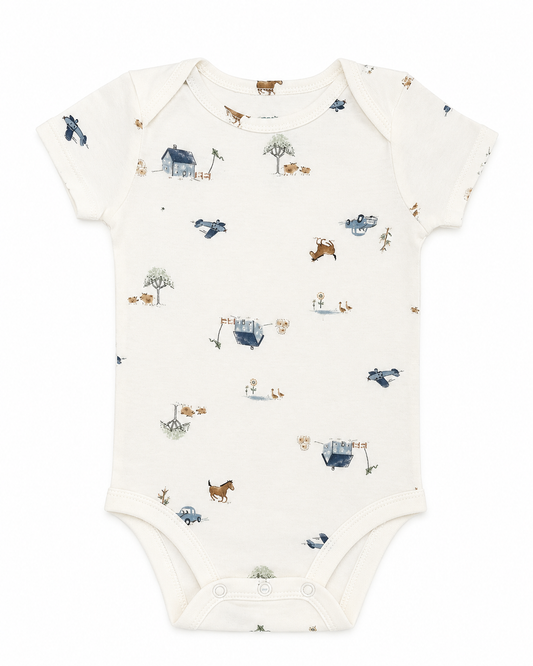 Carter’s Short Sleeve Countryside Print Bodysuit – Size 6 Months NWT