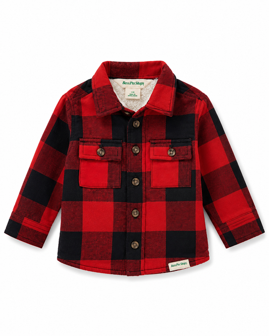 Bass Pro Shops Buffalo Plaid Sherpa Shirt Jacket – Size 3–6 Months