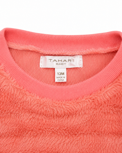 Tahari Baby Coral Plush Sweater – Size 12 Months