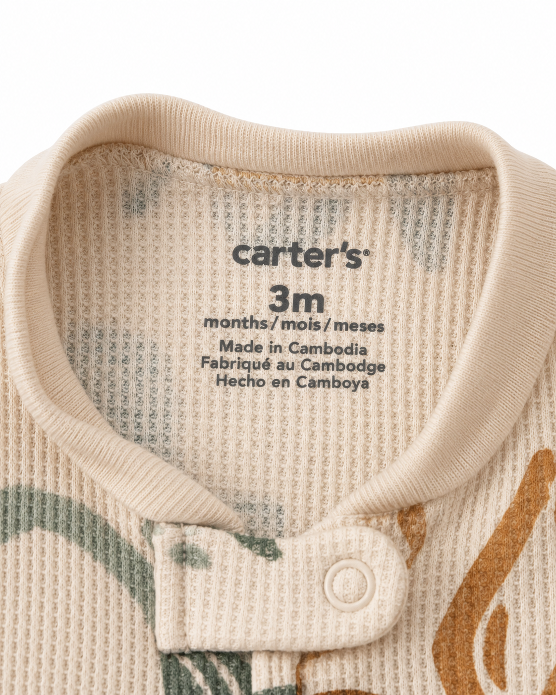 Carter’s Botanical Animal Footed Sleepsuit – Size 3 Months