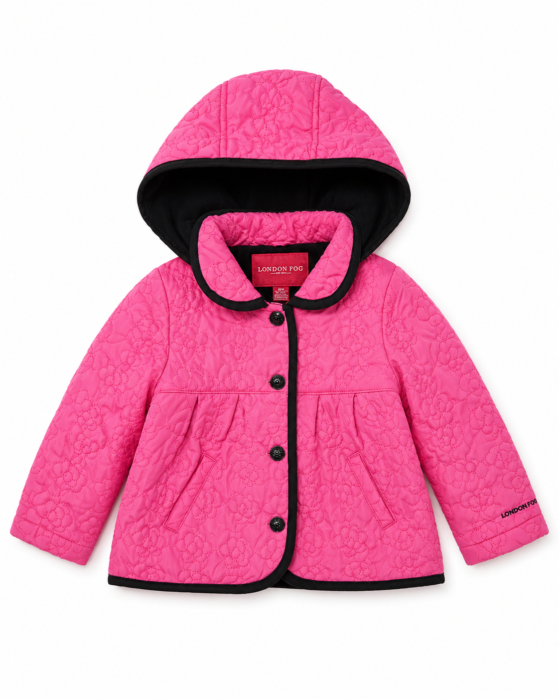 London Fog Pink Quilted Hooded Jacket – Size 18 Months