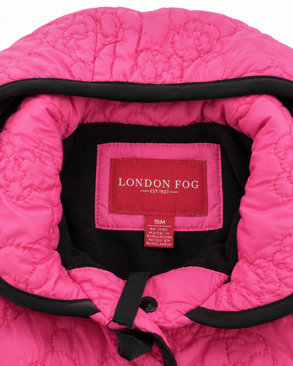 London Fog Pink Quilted Hooded Jacket – Size 18 Months