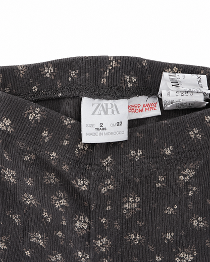 Zara Floral Ribbed Leggings – Size 2 Years