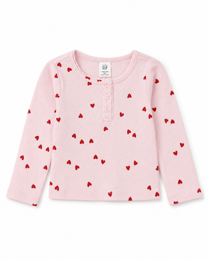 Baby Gap Heart Pointelle Top – Size 12–18 Months