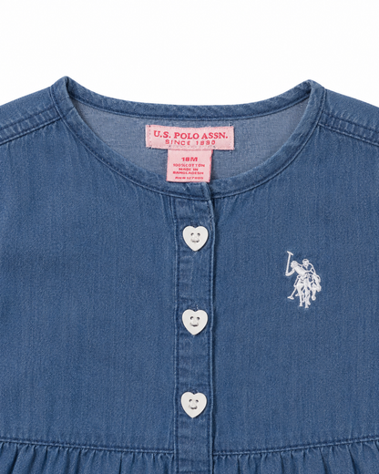 U.S. Polo Assn. Denim Peplum Top – Size 18 Months