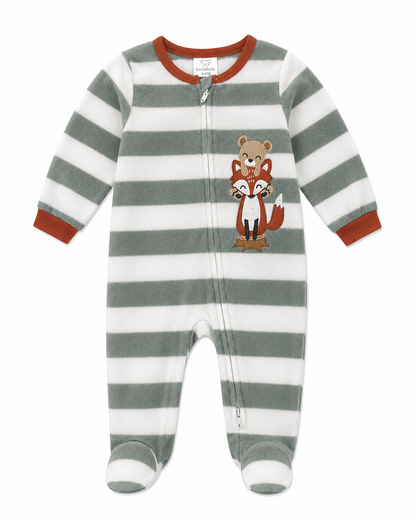 Koala Baby Striped Fleece Footed Sleepsuit – Size 6–9 Months