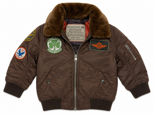 Mystery Inc. Jnr Aviator Bomber Jacket – Brown – Size 2
