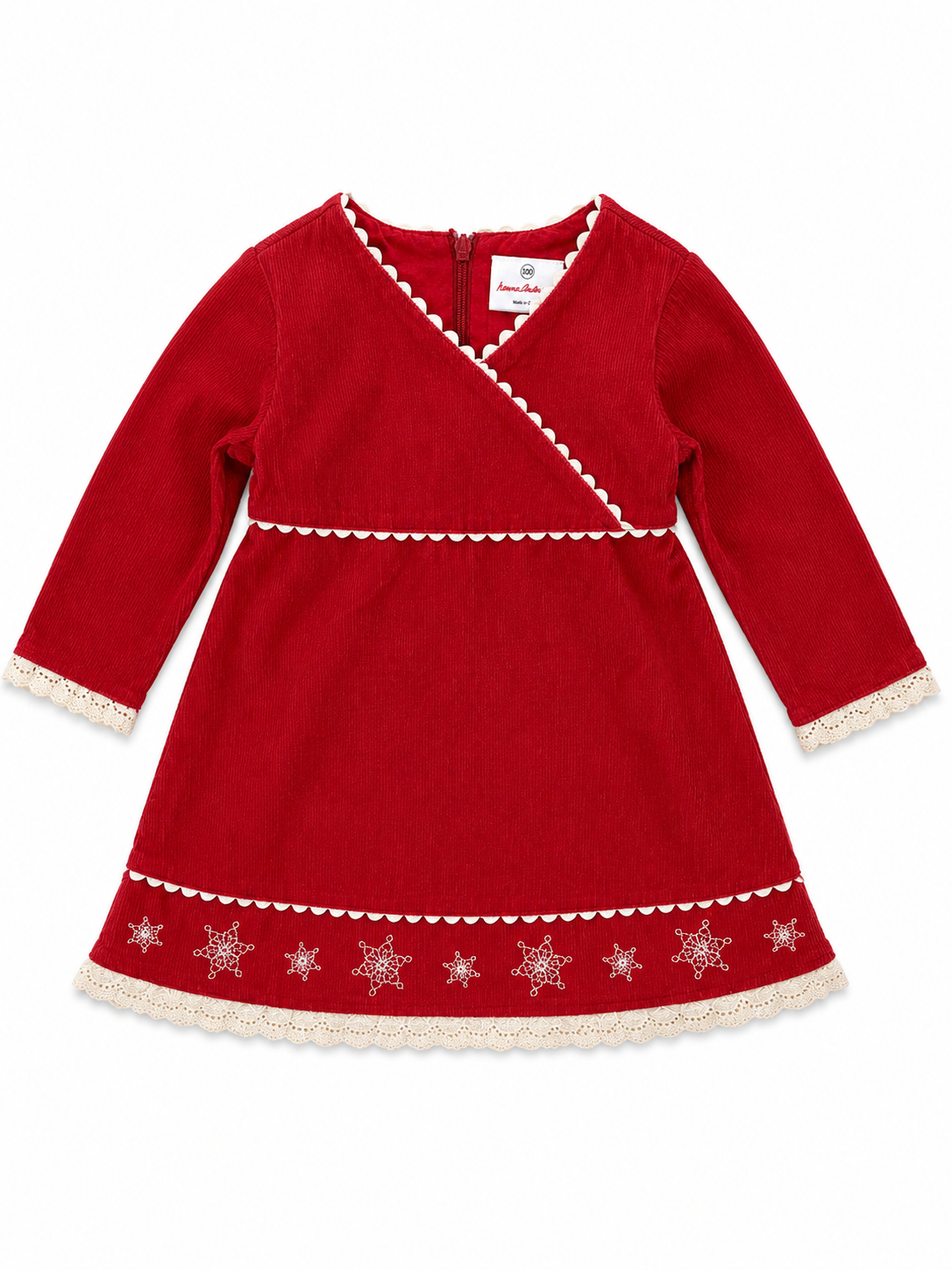 Hanna Andersson Girls Red Corduroy Holiday Dress – Size 100 (Approx. 3–4 Years)