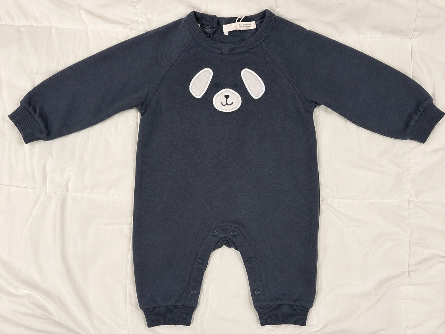 Zara Baby Puppy Face Fleece Romper – 9–12 Months – NWT