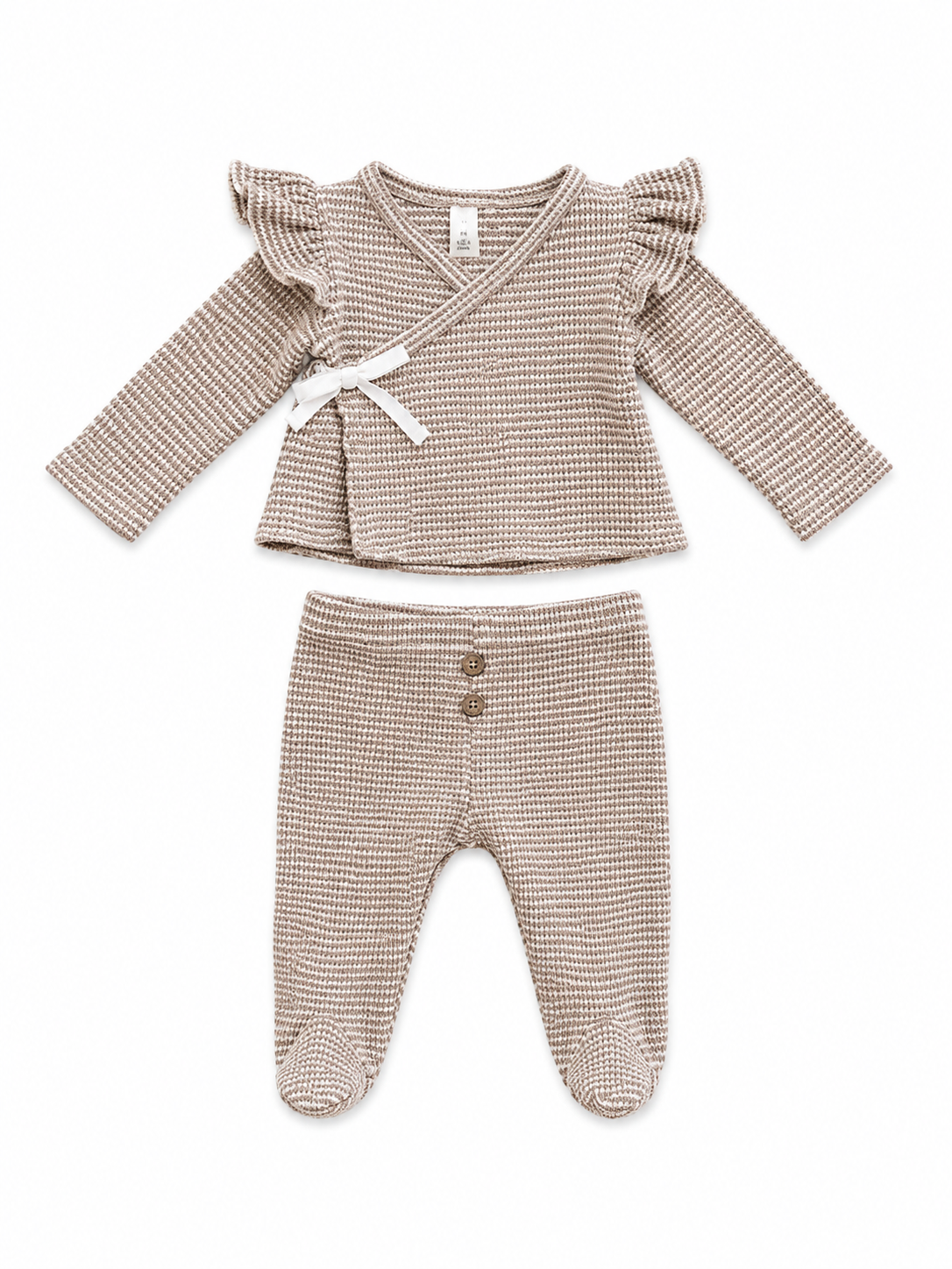 Snug Baby Girls 2-Piece Knit Wrap Top & Footed Pants Set – Size 3-6 Months