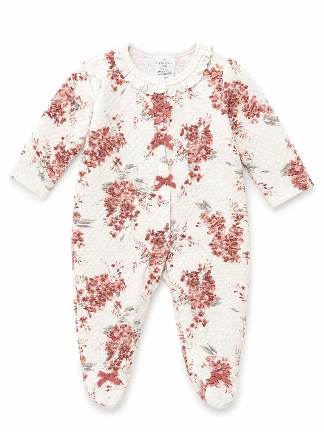 Laura Ashley Baby Girls Floral Footed Sleepsuit – 6–9 Months
