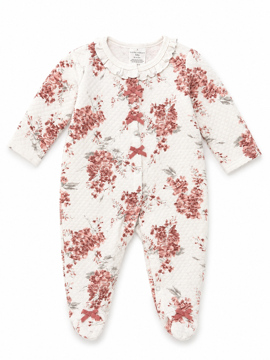 Laura Ashley Baby Girls Floral Footed Sleepsuit – 6–9 Months