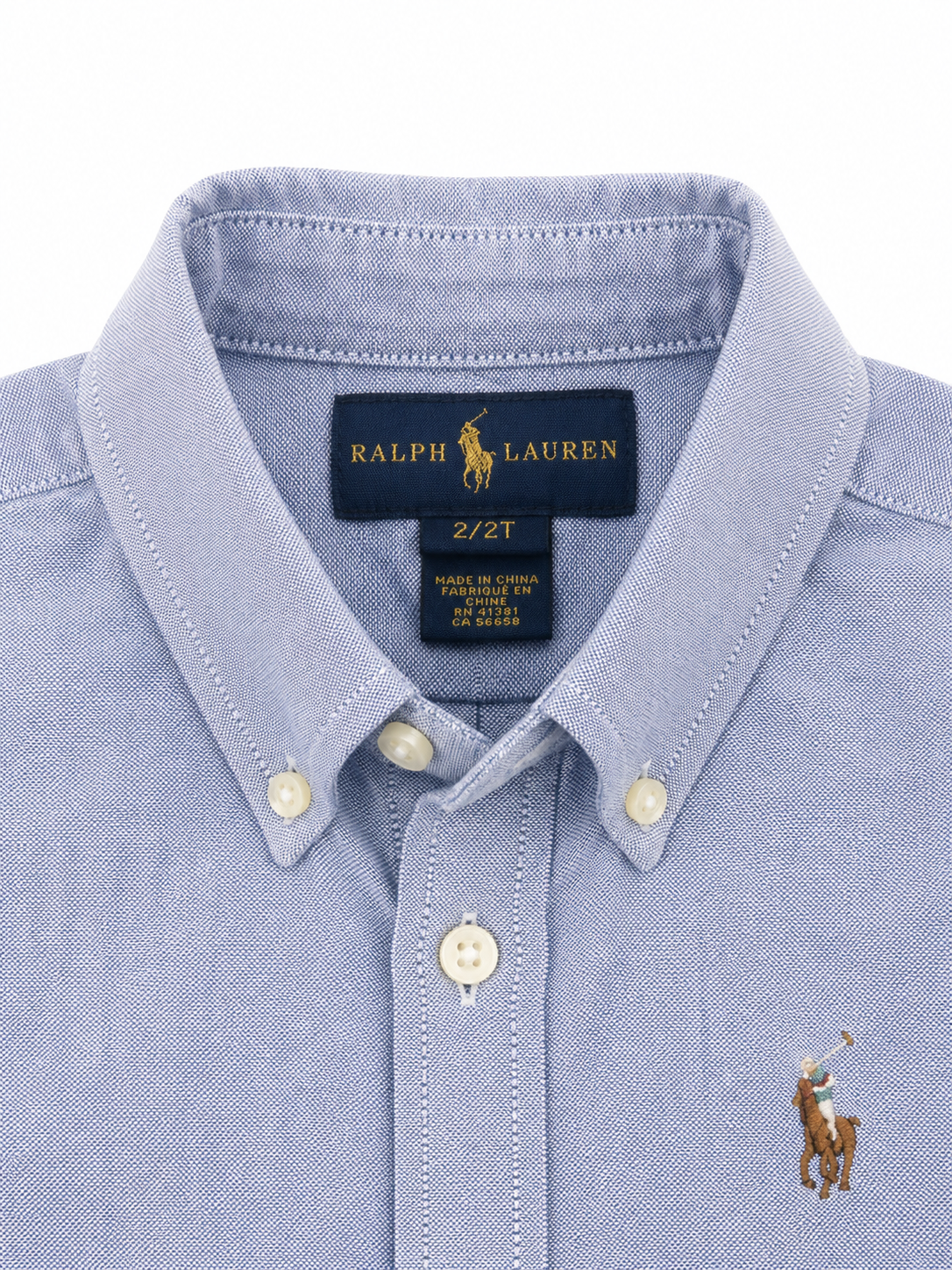 Ralph Lauren Toddler Oxford Button-Down Shirt – Light Blue | Size 2/2T