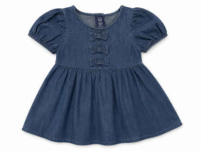 Baby GAP Denim Bow Dress – 18–24 Months