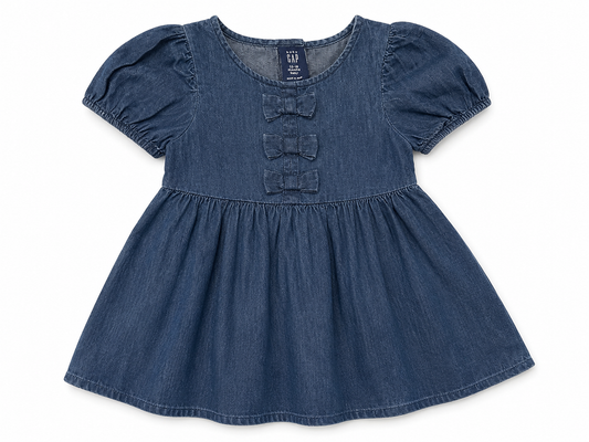Baby GAP Denim Bow Dress – 18–24 Months