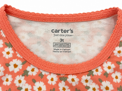Carter's Toddler Long Sleeve Top – Apricot Floral Print  Size 3T