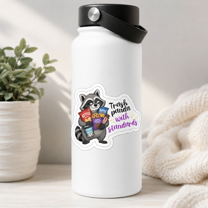 Trash Panda with Standards Raccoon Sticker – 10cm