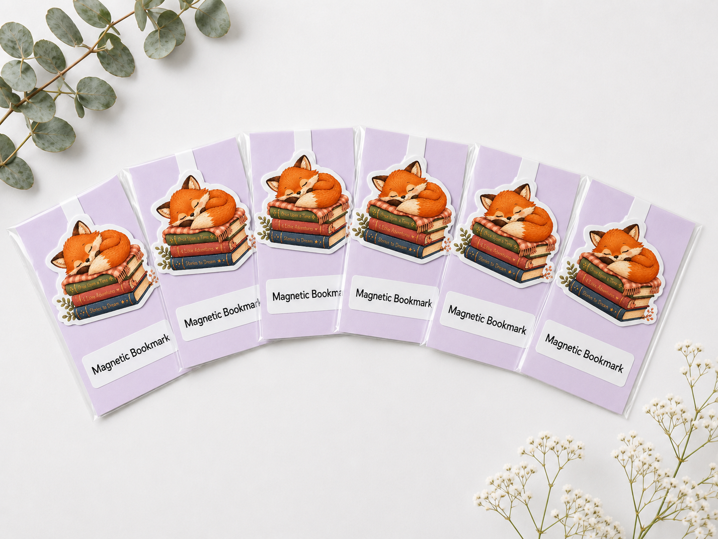Sleeping Fox Magnetic Bookmark