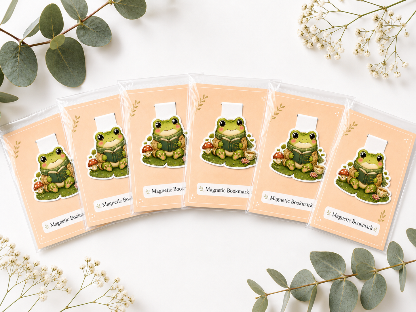 Cozy Reading Frog Magnetic Bookmark